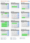 Kalender 2021 mit Ferien und Feiertagen Tønder