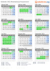 Kalender 2021 mit Ferien und Feiertagen Mecklenburg-Vorpommern
