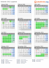 Kalender 2021 mit Ferien und Feiertagen Lappland