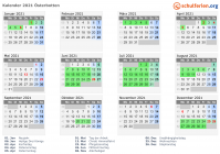 Kalender 2021 mit Ferien und Feiertagen Österbotten
