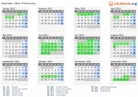 Kalender 2021 mit Ferien und Feiertagen Pirkanmaa