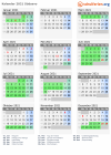 Kalender 2021 mit Ferien und Feiertagen Südsavo