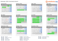 Kalender 2021 mit Ferien und Feiertagen Varsinais-Suomi