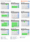Kalender 2021 mit Ferien und Feiertagen Montpellier