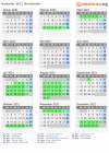 Kalender 2021 mit Ferien und Feiertagen Normandie