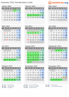 Kalender 2021 mit Ferien und Feiertagen Nordbrabant (süd)