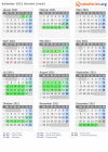Kalender 2021 mit Ferien und Feiertagen Utrecht (nord)