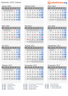 Kalender 2021 mit Ferien und Feiertagen Island