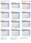 Kalender 2021 mit Ferien und Feiertagen Israel