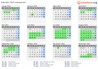 Kalender 2021 mit Ferien und Feiertagen Kampanien