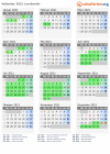 Kalender 2021 mit Ferien und Feiertagen Lombardei