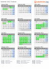 Kalender 2021 mit Ferien und Feiertagen Toskana