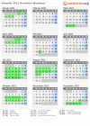 Kalender 2021 mit Ferien und Feiertagen Nordrhein-Westfalen