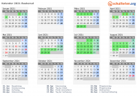 Kalender 2021 mit Ferien und Feiertagen Buskerud