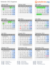 Kalender 2021 mit Ferien und Feiertagen Oppland