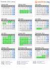 Kalender 2021 mit Ferien und Feiertagen Lebus
