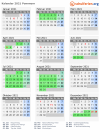 Kalender 2021 mit Ferien und Feiertagen Pommern