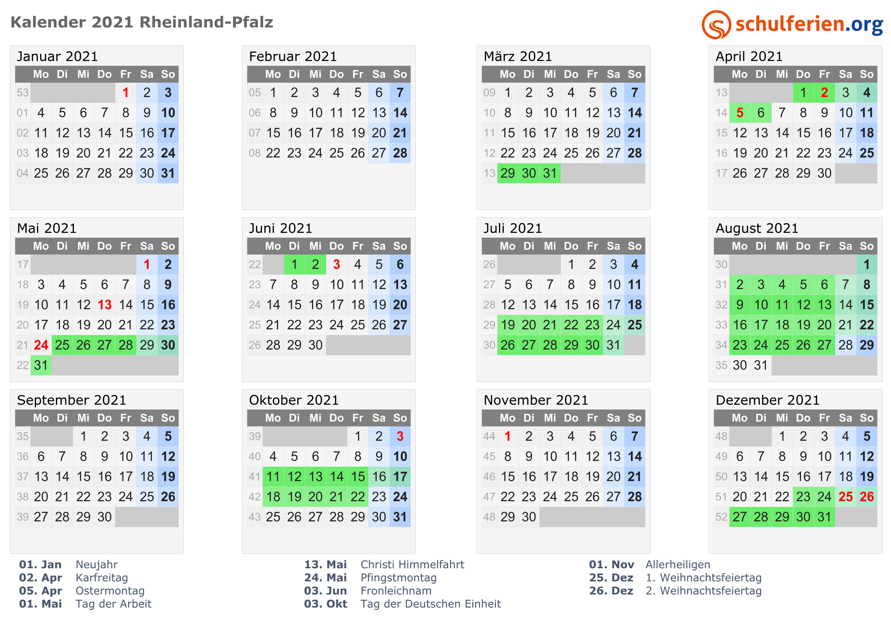 Pfalz Kalender 2021