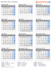 Kalender 2021 mit Ferien und Feiertagen Tansania