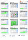 Kalender 2021 mit Ferien und Feiertagen Thüringen