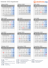 Kalender 2022 mit Ferien und Feiertagen Argentinien