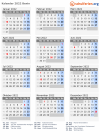 Kalender 2022 mit Ferien und Feiertagen Benin