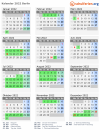 Kalender 2022 mit Ferien und Feiertagen Berlin