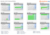 Kalender 2022 mit Ferien und Feiertagen Faaborg-Midtfyn