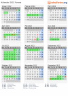 Kalender 2022 mit Ferien und Feiertagen Furesø
