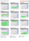 Kalender 2022 mit Ferien und Feiertagen Greve