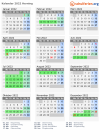 Kalender 2022 mit Ferien und Feiertagen Herning