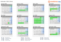 Kalender 2022 mit Ferien und Feiertagen Ishøj
