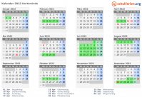 Kalender 2022 mit Ferien und Feiertagen Kerteminde