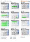 Kalender 2022 mit Ferien und Feiertagen Kopenhagen