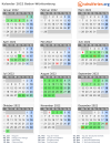 Kalender 2022 mit Ferien und Feiertagen Baden-Württemberg
