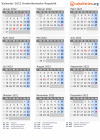 Kalender 2022 mit Ferien und Feiertagen Dominikanische Republik