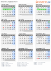 Kalender 2022 mit Ferien und Feiertagen Lappland