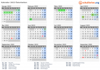 Kalender 2022 mit Ferien und Feiertagen Österbotten