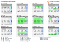 Kalender 2022 mit Ferien und Feiertagen Pirkanmaa