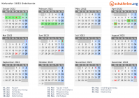 Kalender 2022 mit Ferien und Feiertagen Satakunta