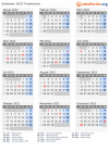 Kalender 2022 mit Ferien und Feiertagen Frankreich