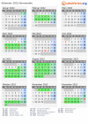 Kalender 2022 mit Ferien und Feiertagen Normandie