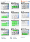 Kalender 2022 mit Ferien und Feiertagen Poitiers
