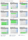 Kalender 2022 mit Ferien und Feiertagen Gelderland (mitte)