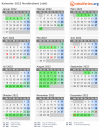 Kalender 2022 mit Ferien und Feiertagen Nordbrabant (süd)
