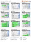 Kalender 2022 mit Ferien und Feiertagen Lombardei