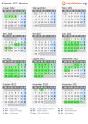 Kalender 2022 mit Ferien und Feiertagen Marken