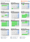 Kalender 2022 mit Ferien und Feiertagen Piemont