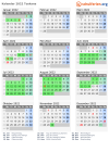 Kalender 2022 mit Ferien und Feiertagen Toskana