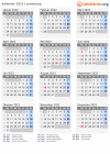 Kalender  mit Ferien und Feiertagen Luxemburg